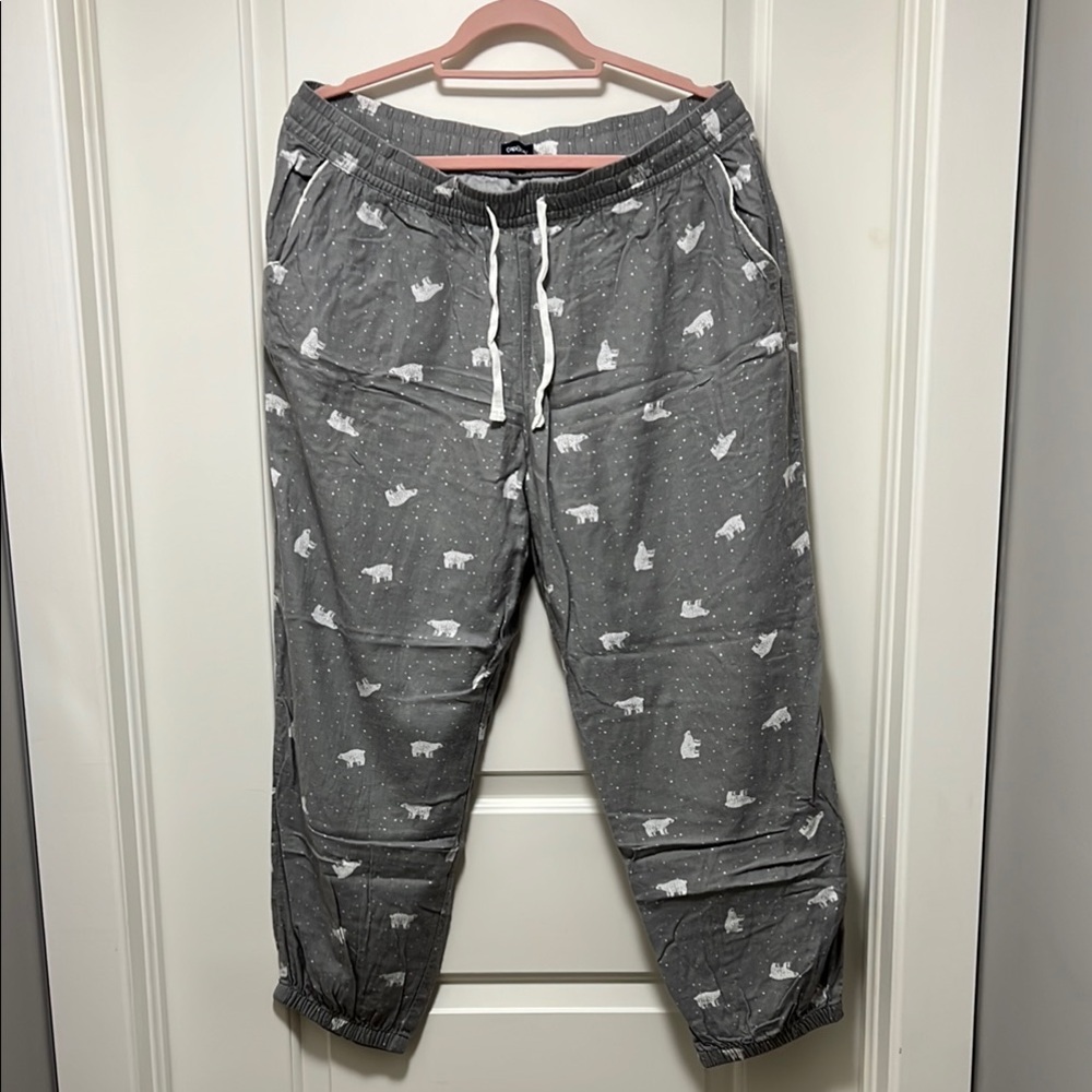 GAP Gray and White Pajama Pants Relaxed Fit